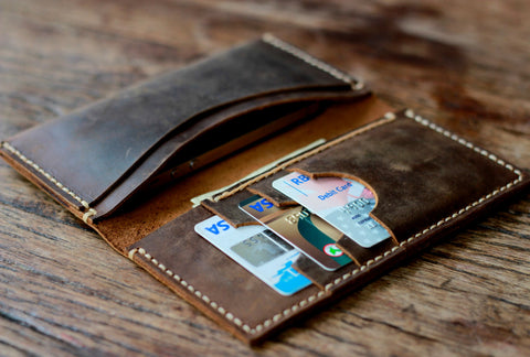 IPHONE WALLET CASE - DISTRESSED LEATHER