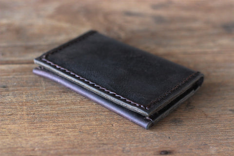 MATTE BLACK LEATHER WALLET BIFOLD