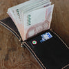 MATTE BLACK LEATHER MONEY CLIP